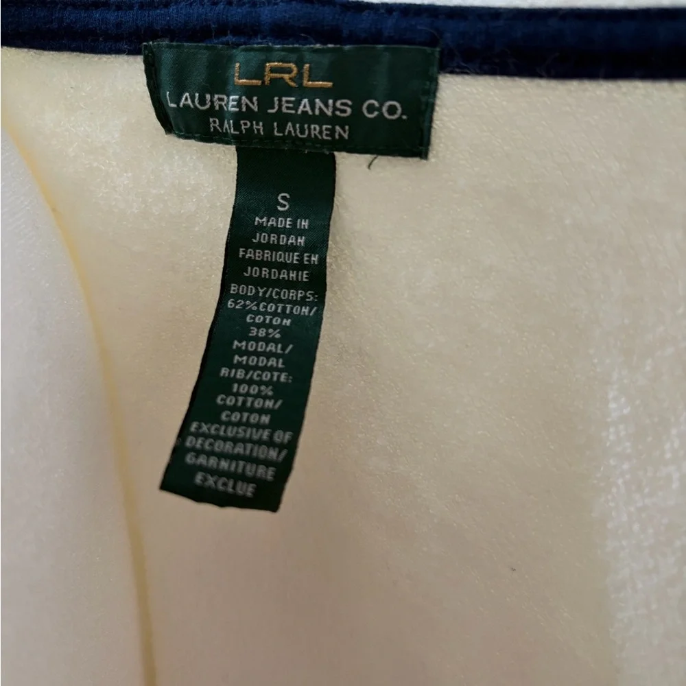 Lauren Ralph Lauren Hooded Open Front Cotton Modal Cardigan Cream Ivory Small